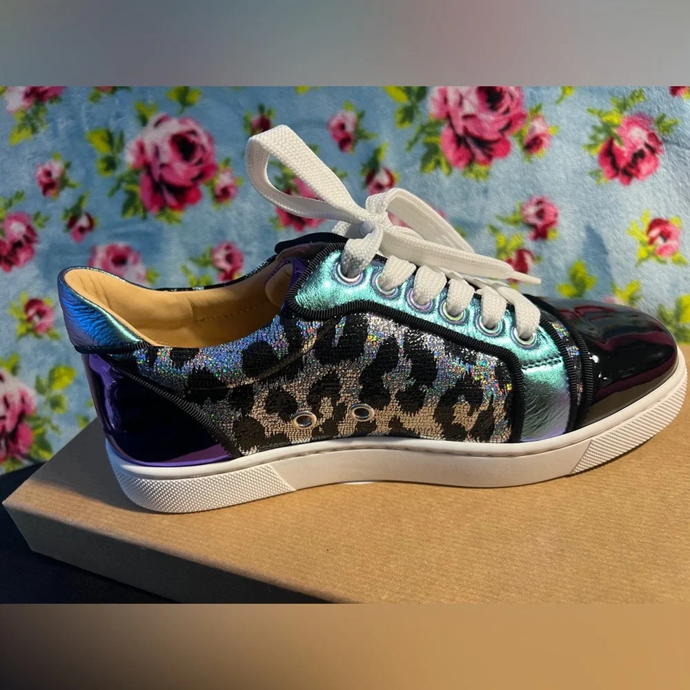 Christian Louboutin Vieira Orlato Sneaker - metallic, holographic leopard print - Picture 8 of 16